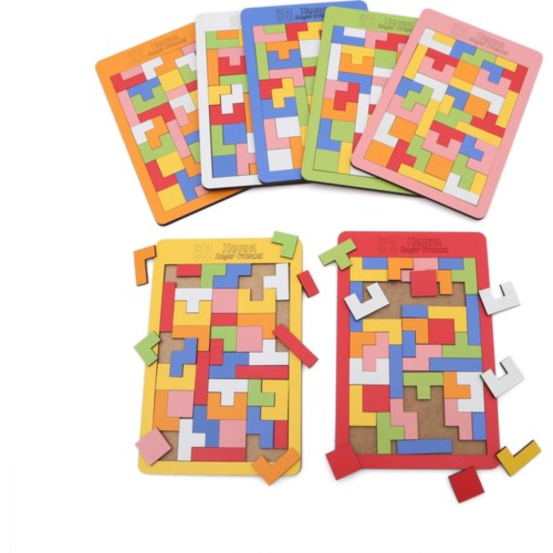 Hamaha 43 Parça Toys Ahşap Eğitici Geliştirici Oyuncak Blok Tetris Zeka Oyunu