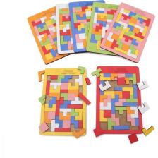 Hamaha 43 Parça Toys Ahşap Eğitici Geliştirici Oyuncak Blok Tetris Zeka Oyunu