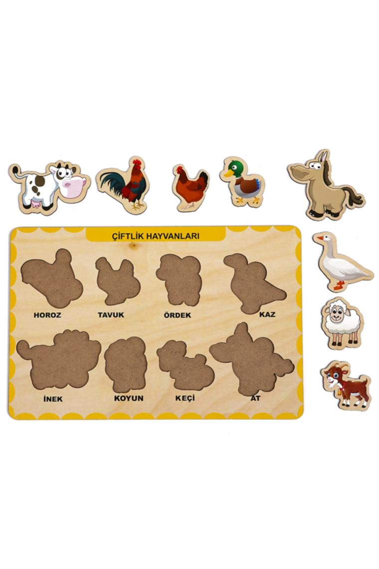 Maketçiniz Ahşap Bul Tak Eğitici 2 Adet Yapboz Puzzle Seti