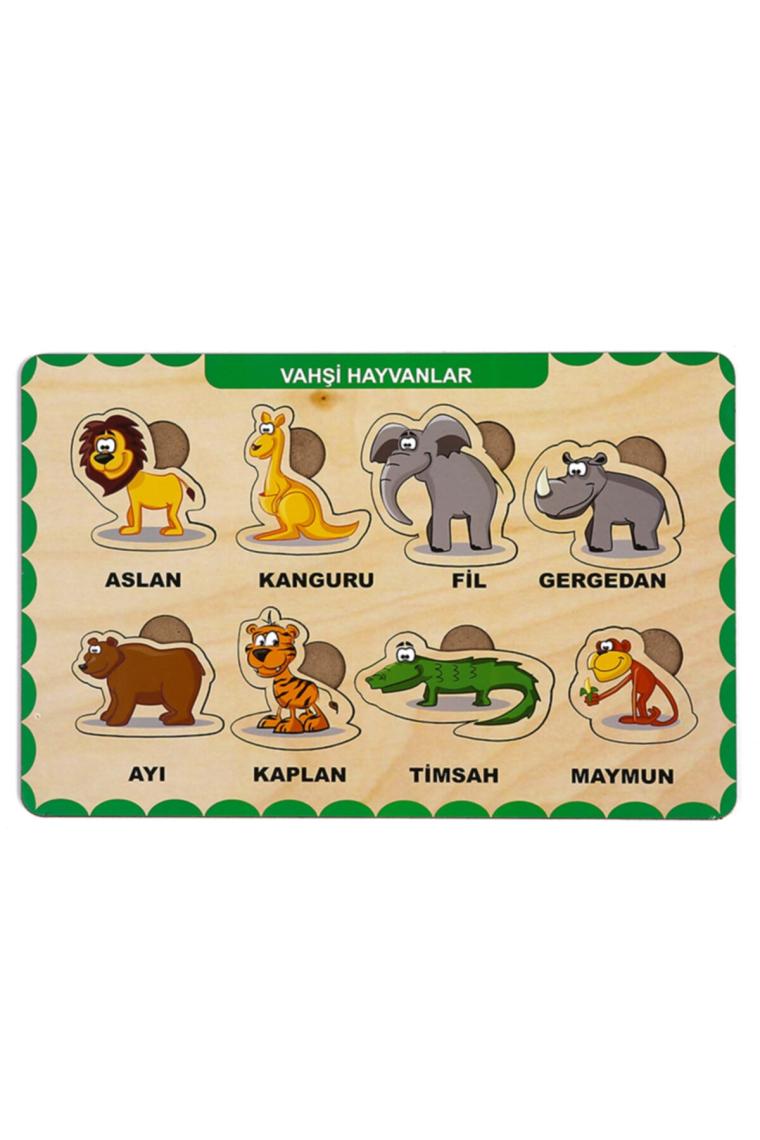 Maketçiniz Ahşap Bul Tak Eğitici 2 Adet Yapboz Puzzle Seti