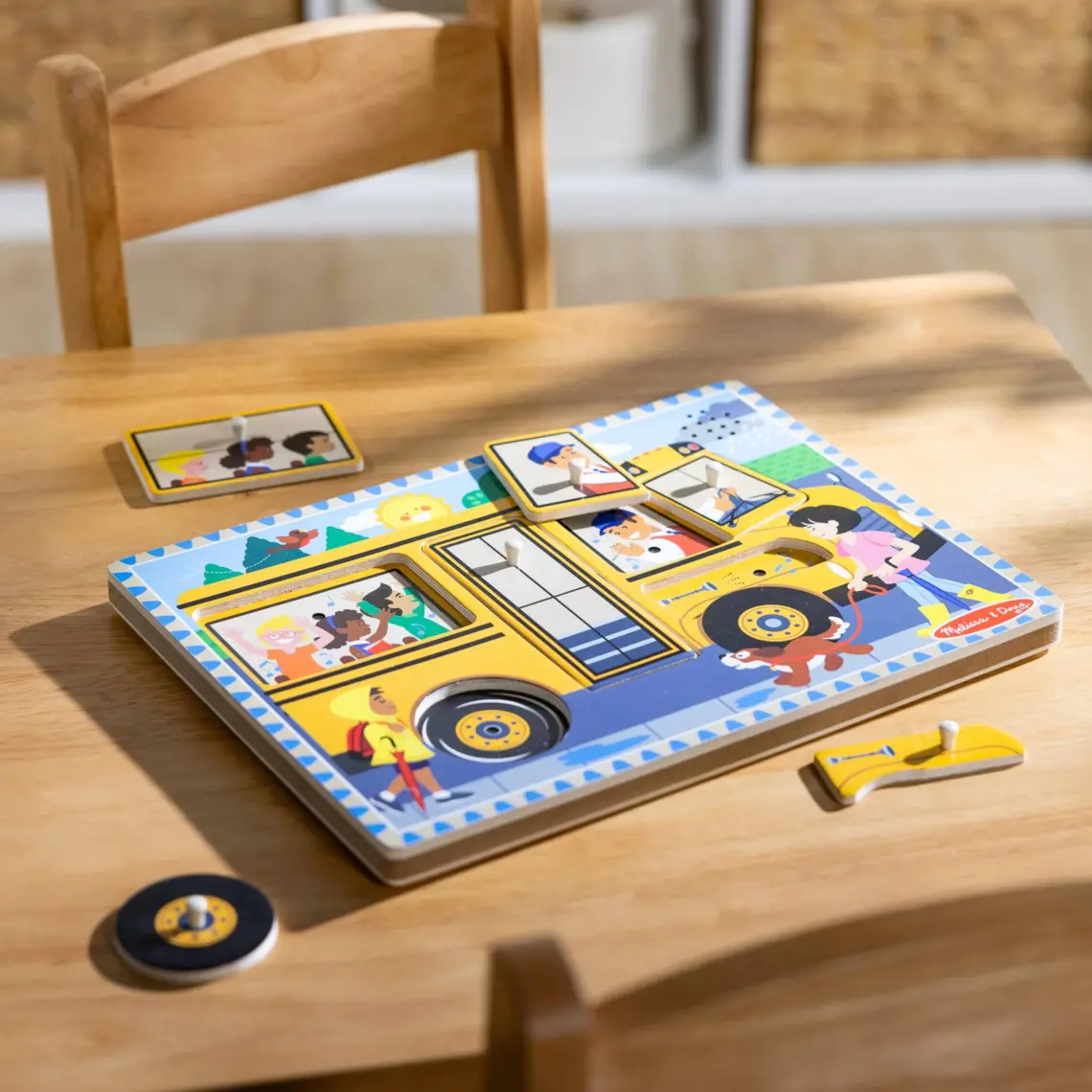 Melissa&Doug Ahşap Sesli Yapboz - The Wheels On The Bus