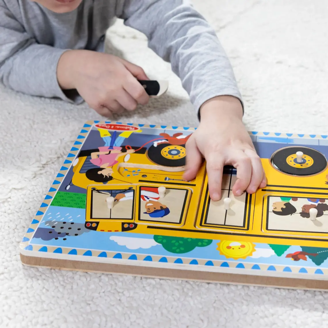 Melissa&Doug Ahşap Sesli Yapboz - The Wheels On The Bus