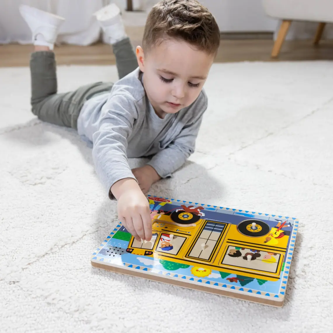 Melissa&Doug Ahşap Sesli Yapboz - The Wheels On The Bus