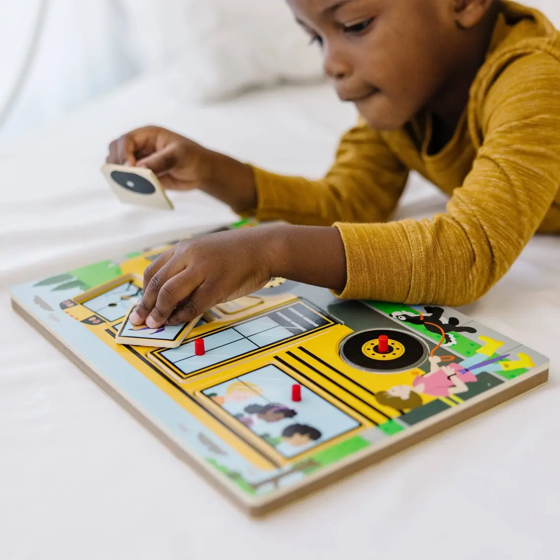 Melissa&Doug Ahşap Sesli Yapboz - The Wheels On The Bus