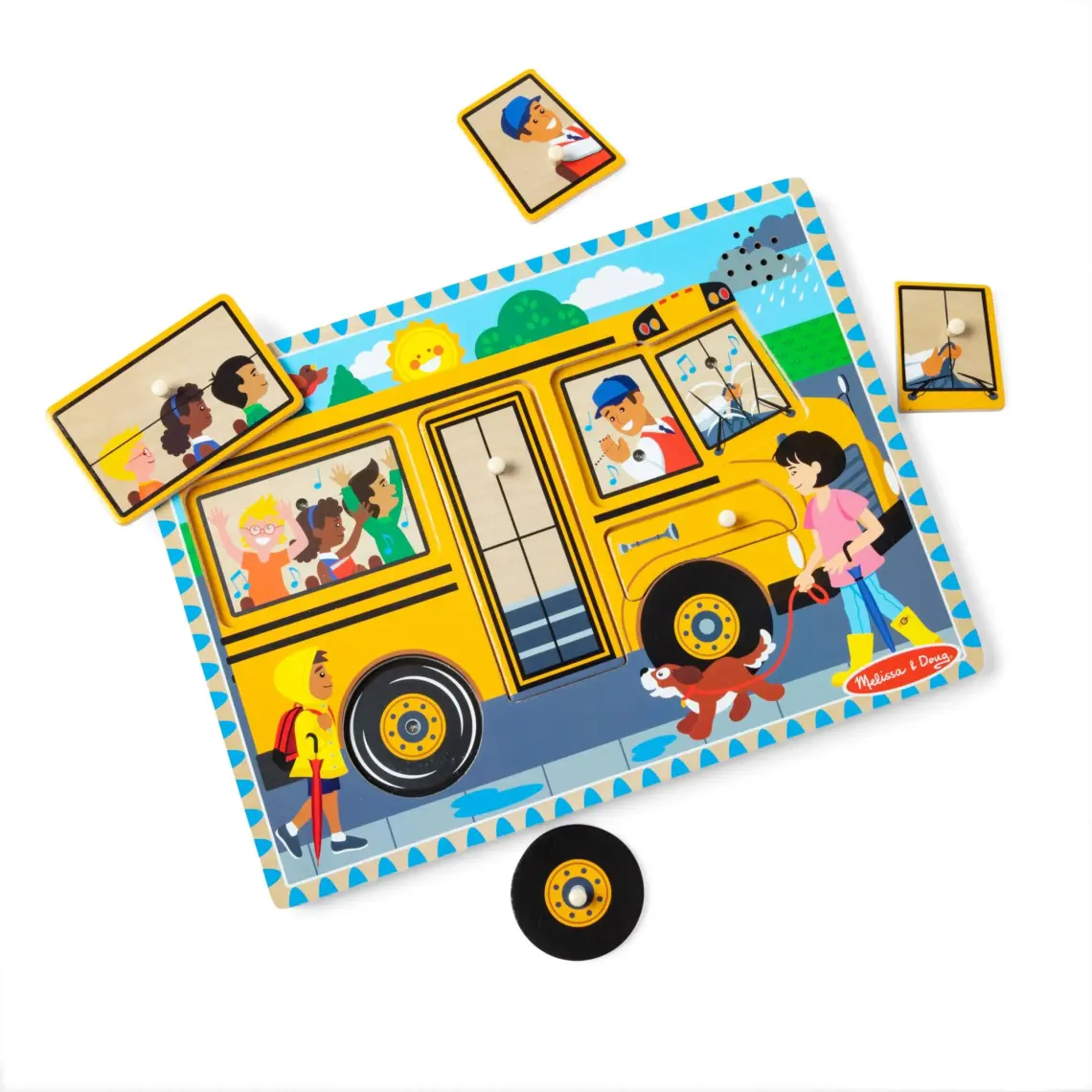 Melissa&Doug Ahşap Sesli Yapboz - The Wheels On The Bus