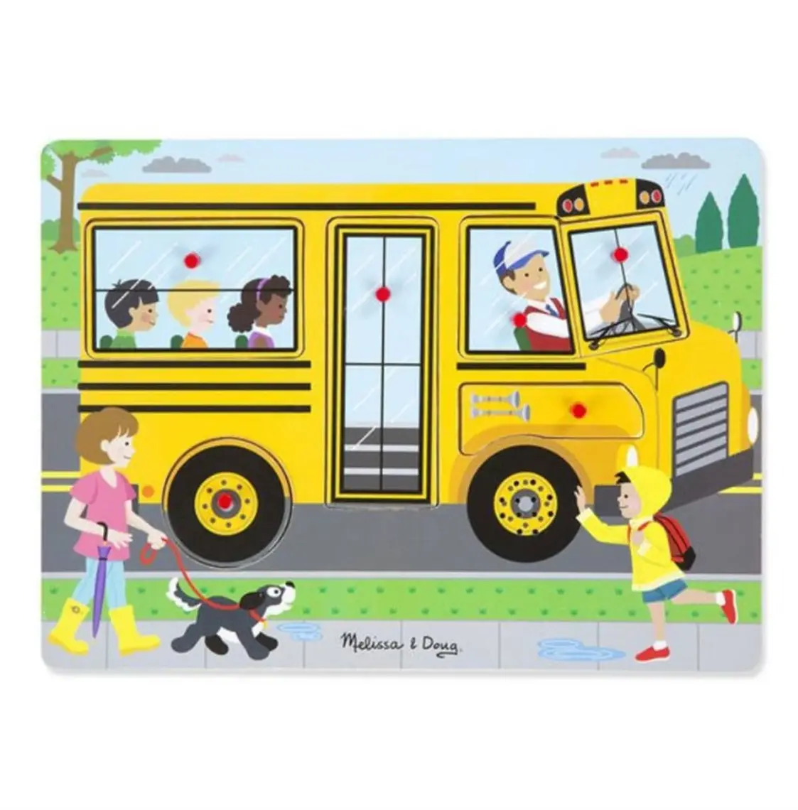 Melissa&Doug Ahşap Sesli Yapboz - The Wheels On The Bus