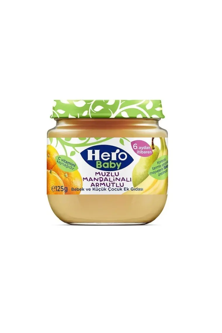 Hero Baby Muzlu Mandalinalı Armutlu Kavanoz Mama 125 gr