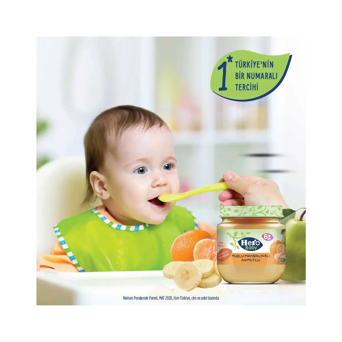 Hero Baby Muzlu Mandalinalı Armutlu Kavanoz Mama 125 gr