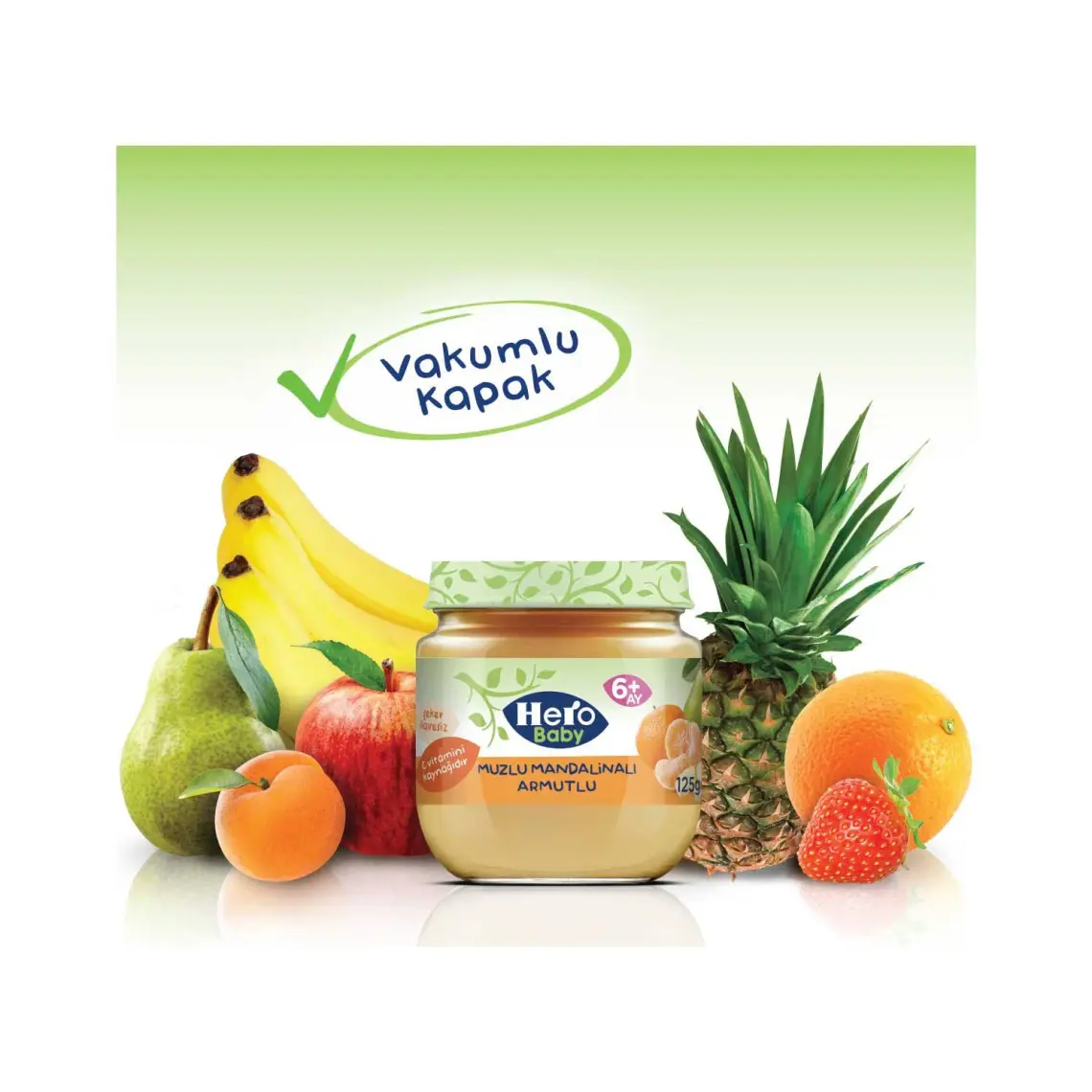 Hero Baby Muzlu Mandalinalı Armutlu Kavanoz Mama 125 gr