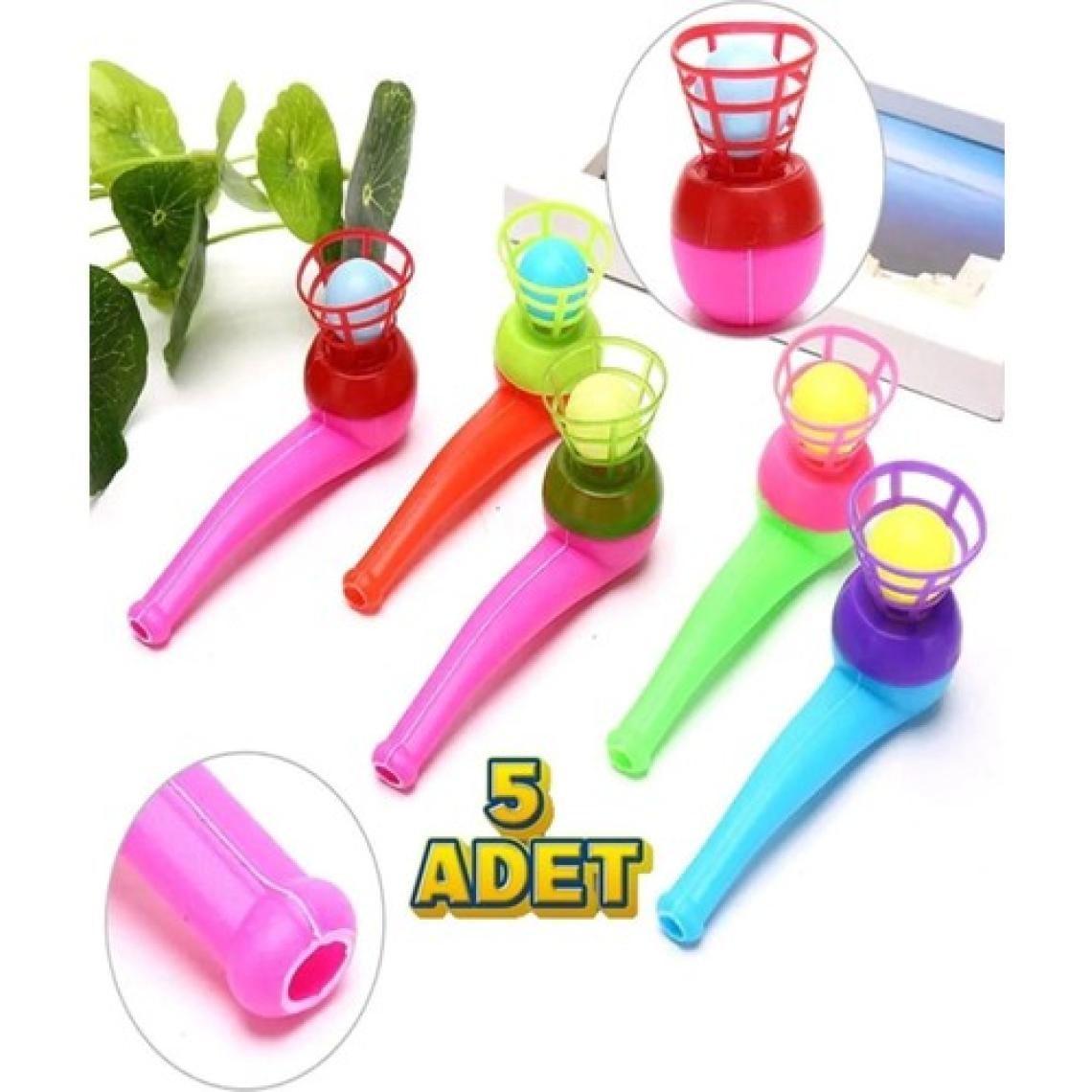 5 Adet Saksafon Top Üfleme Oyunu Karne Hediyesi Eğitici Oyuncak Pipetli Popit