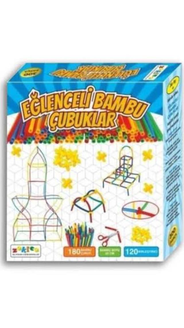 Mor Toys Pratik Çubuklar. 300 Parça. Kes Birleştir Bambu Çubuklar