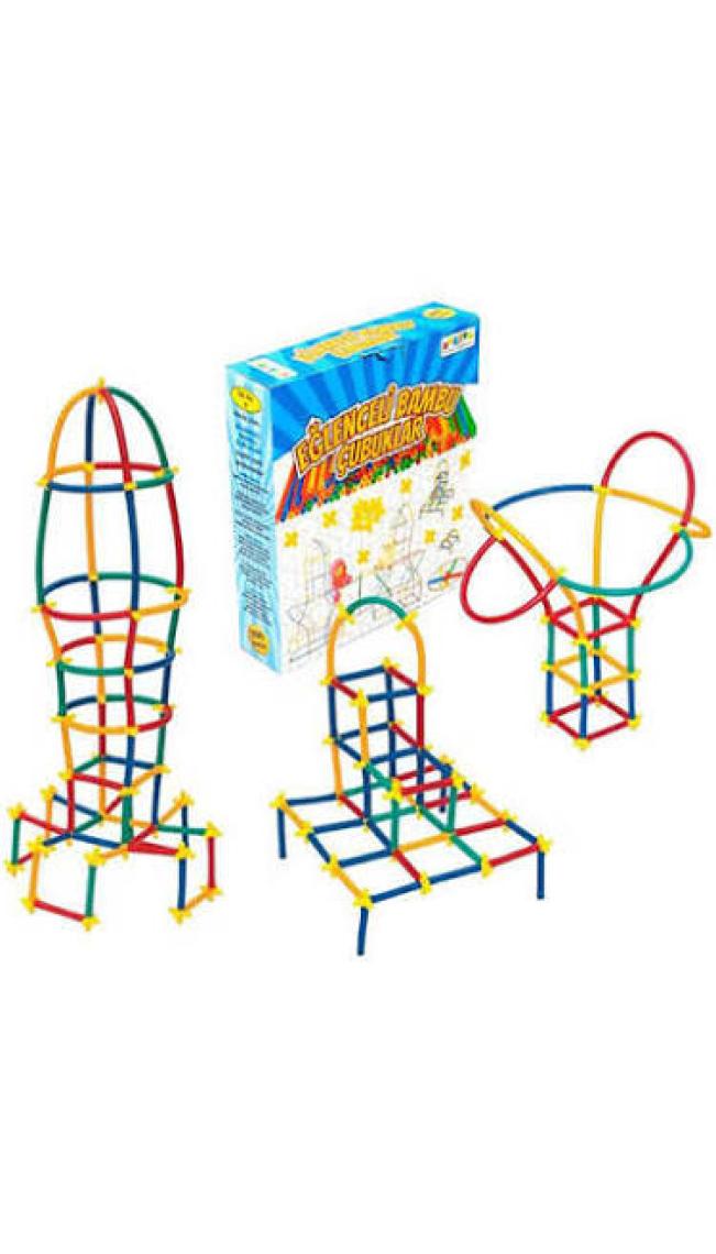 Mor Toys Pratik Çubuklar. 300 Parça. Kes Birleştir Bambu Çubuklar