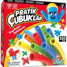 Mor Toys Pratik Çubuklar. 300 Parça. Kes Birleştir Bambu Çubuklar