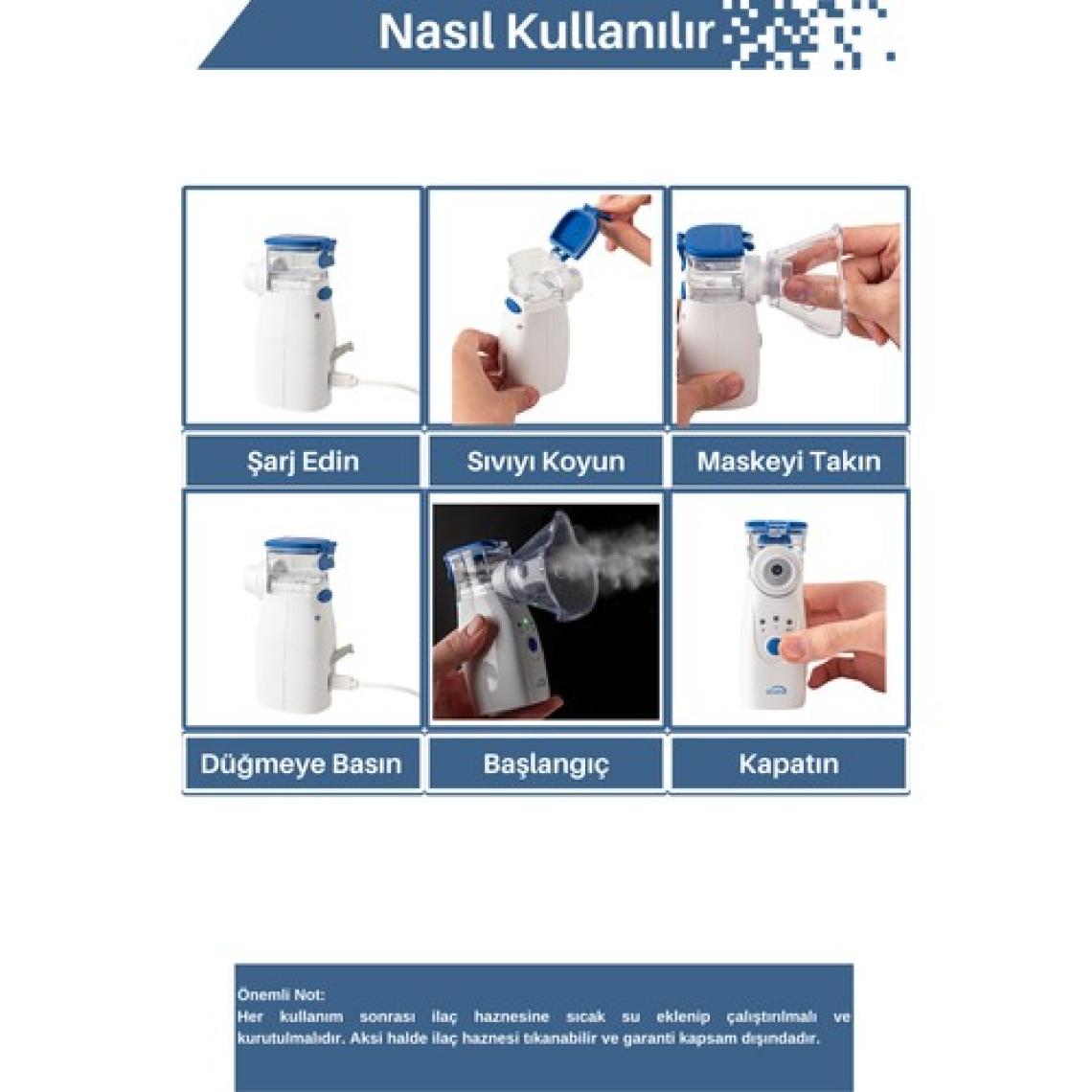 Acura Ac-4030 Şarjlı Mesh Nebulizatör Maske Ve Ağızlık
