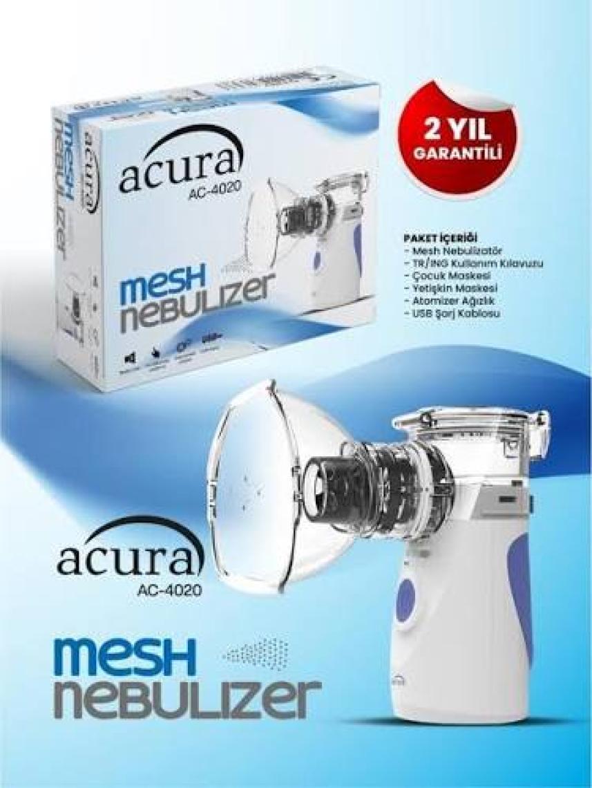 Acura AC-4020 Taşınabilir Mesh Nebulizatör Çok Hafif Süper Sessiz