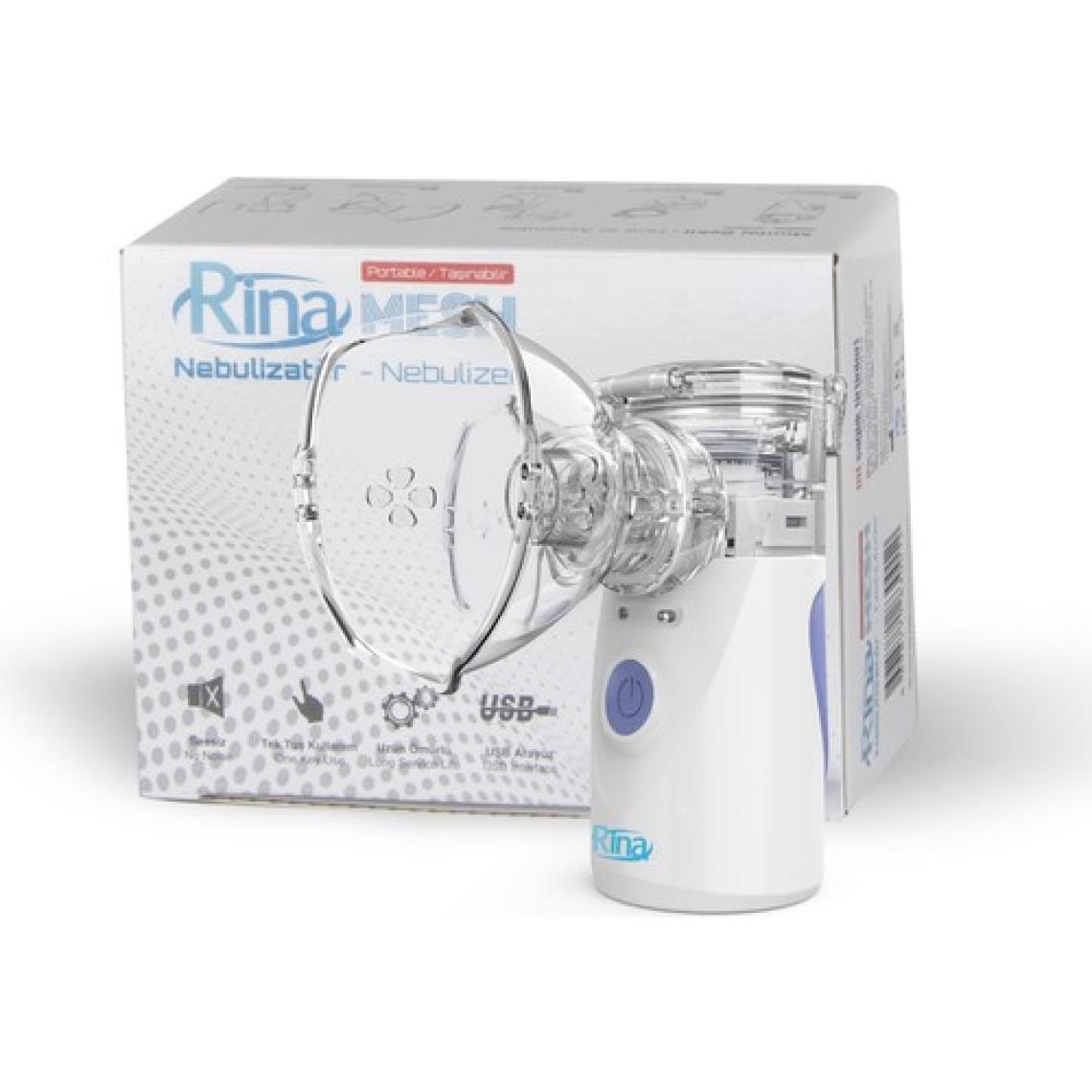 Rina Ultrasonic Taşınabilir Pilli Mesh Hava Makinesi Sessiz Nebülizatör
