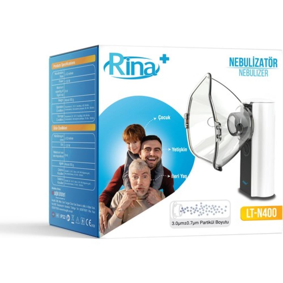 Rina Plus Ultrasonic Taşınabilir Mesh Bataryalı Hava Makinesi Sessiz Nebülizatör