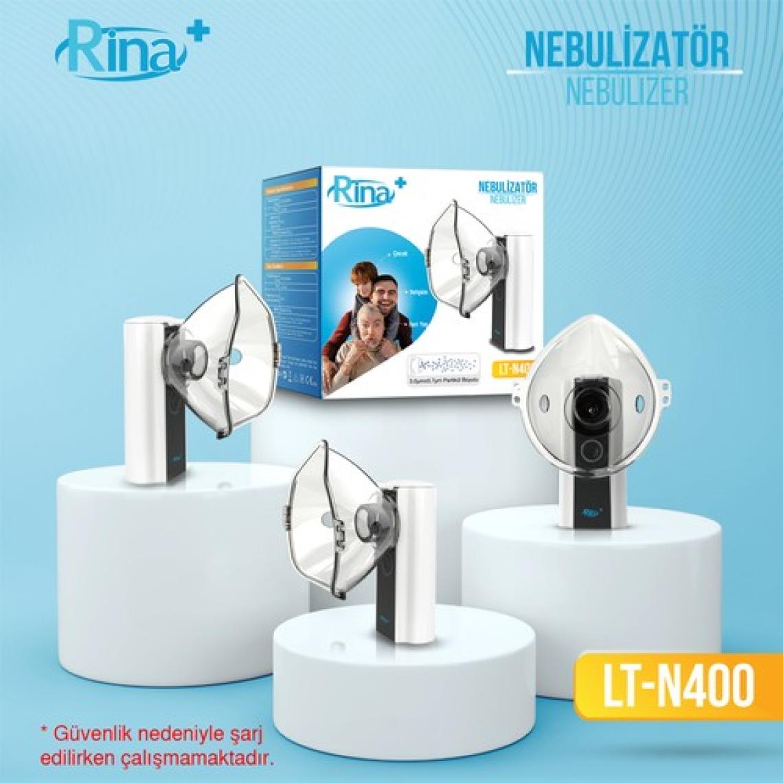 Rina Plus Ultrasonic Taşınabilir Mesh Bataryalı Hava Makinesi Sessiz Nebülizatör