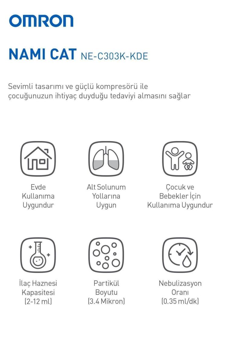 Nami Cat Çocuklara Uygun Sevimli Nebülizatör