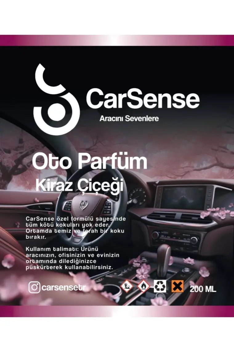 Carsense Oto Parfüm Kiraz Çiçeği - Sprey Araç Kokusu 200 ml