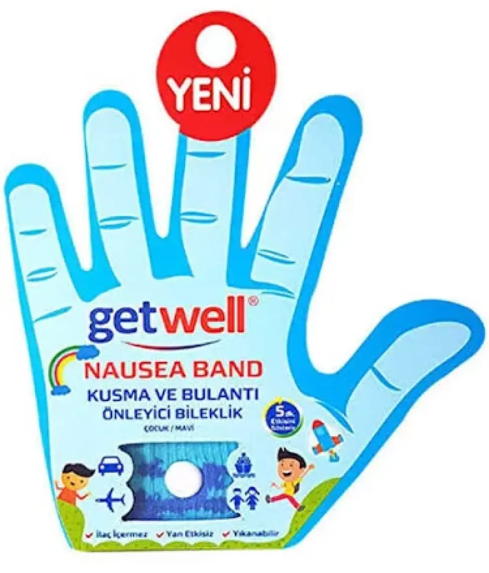 Getwell Nausea Kusma ve  Bileklik Band (Yetişkin) Siyah