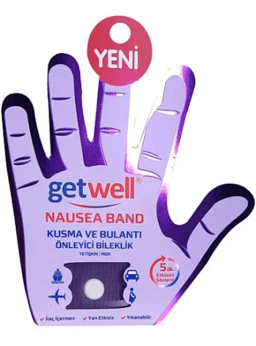 Getwell Nausea Kusma ve  Bileklik Band (Yetişkin) Siyah