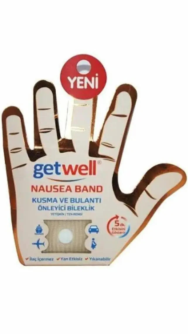 Getwell Nausea Kusma ve  Bileklik Band (Yetişkin) Siyah