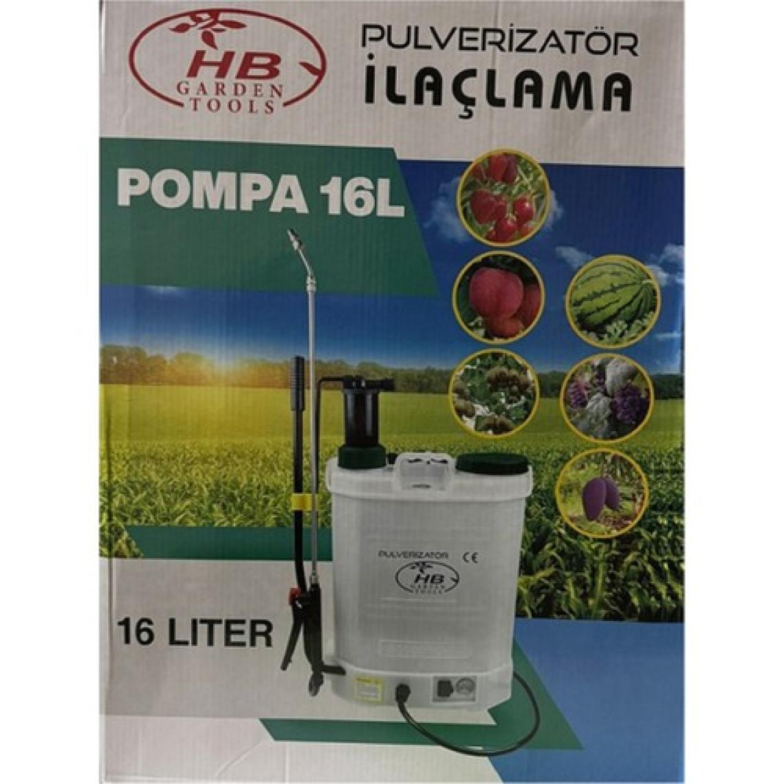 Hb Garden Tools Hb 16 Lt Akülü Şarjlı + Kollu Sırt Tipi Bahçe Sulama ve Ilaçlama Araç Yıkama Dezenfektan Püskürtme Pompası