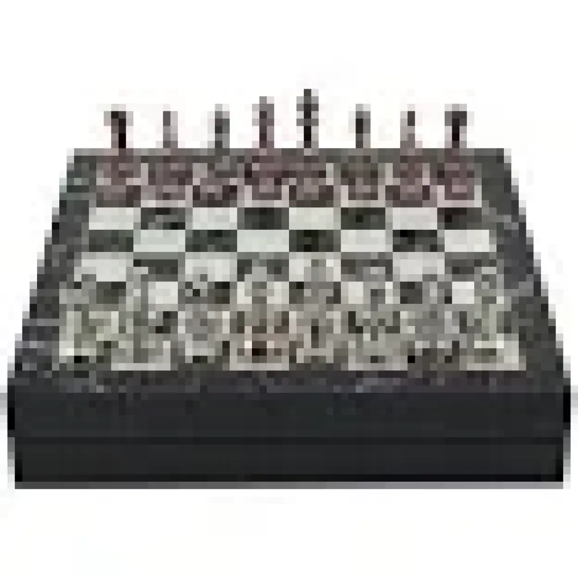 Gifthome Büyük Boy Metal Klasik Satranç Tk. Antik ve Mermer Desenli Sandıklı Mdf TAHTASI(36X36 Cm.)