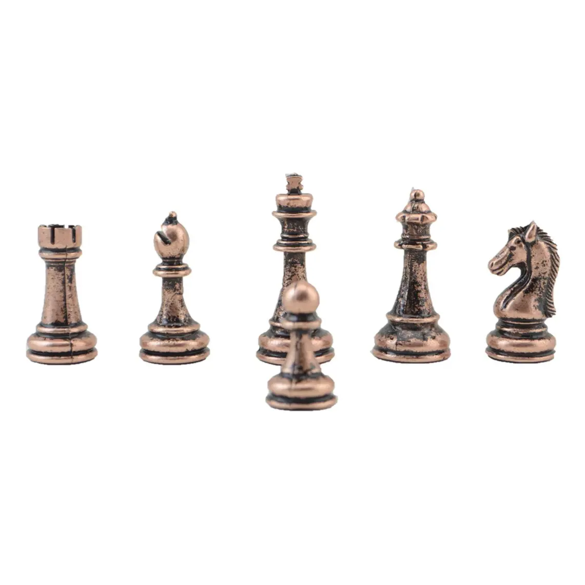 Gifthome Büyük Boy Metal Klasik Satranç Tk. Antik ve Mermer Desenli Sandıklı Mdf TAHTASI(36X36 Cm.)