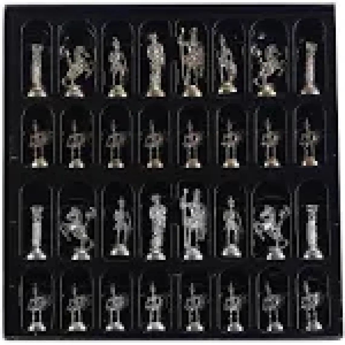 Gift Home Küçük Boy Metal Roma Satranç Taşı Parlak