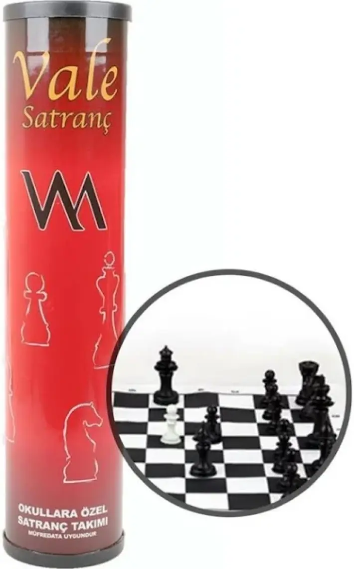 Vale Okul Tipi Satranç Takımı Rulo Çantalı Büyük Boy Kutulu 44 cm