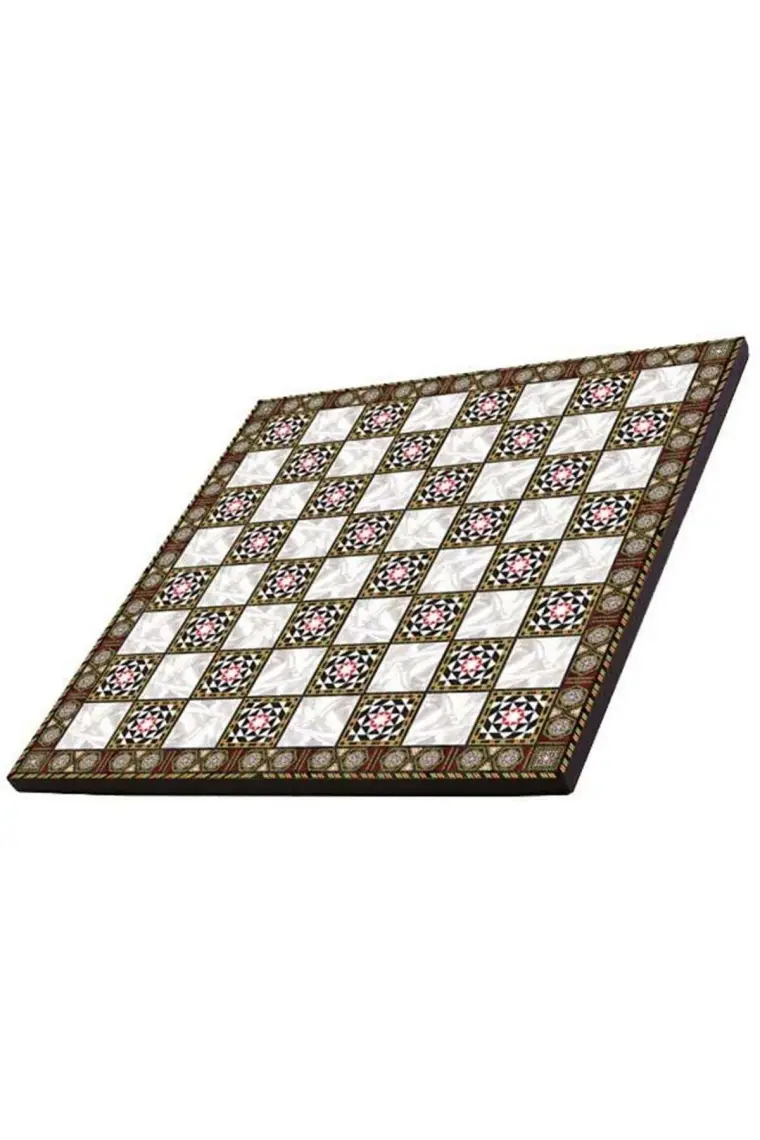 Gift Home Metal Klasik Satranç Takımı Parlak  ve Sedef Tahtası