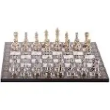 Gift Home Metal Klasik Satranç Takımı Parlak  ve Sedef Tahtası