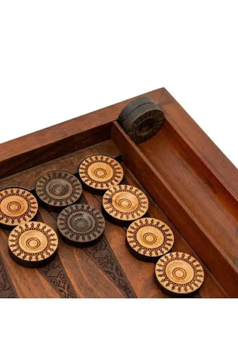 Anadolia Ahşap Tavla Pulu Takımı ve 2'li Zar Takımı