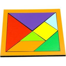Giftölye Ahşap Renkli Tangram 17 x 17 cm