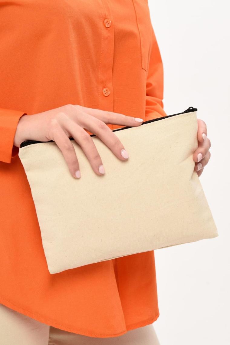 Kanvas Kumaş Clutch Çanta (25x18)