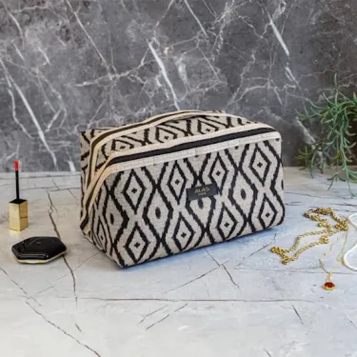 Bohe Makyaj Çantası, Düzenleyici, Seyahat Tipi Çanta Organizer 24X16X13 cm