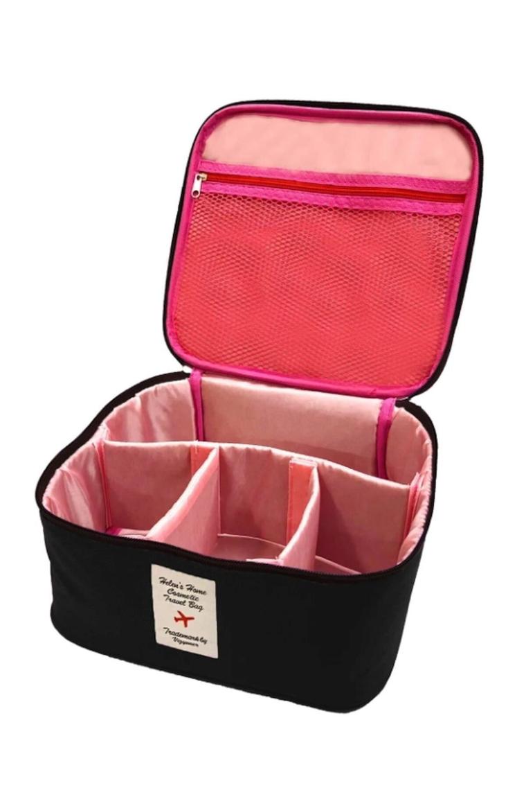 Kozmetik Makyaj Çantası Tutma Kollu Seyahat Seti Makyaj Aksesuarları Düzenleyici 24x21x11 Cm