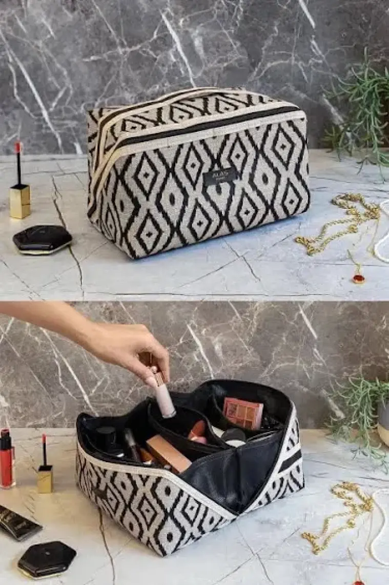 Bohe Makyaj Çantası, Düzenleyici, Seyahat Tipi Çanta Organizer 24X16X13 cm