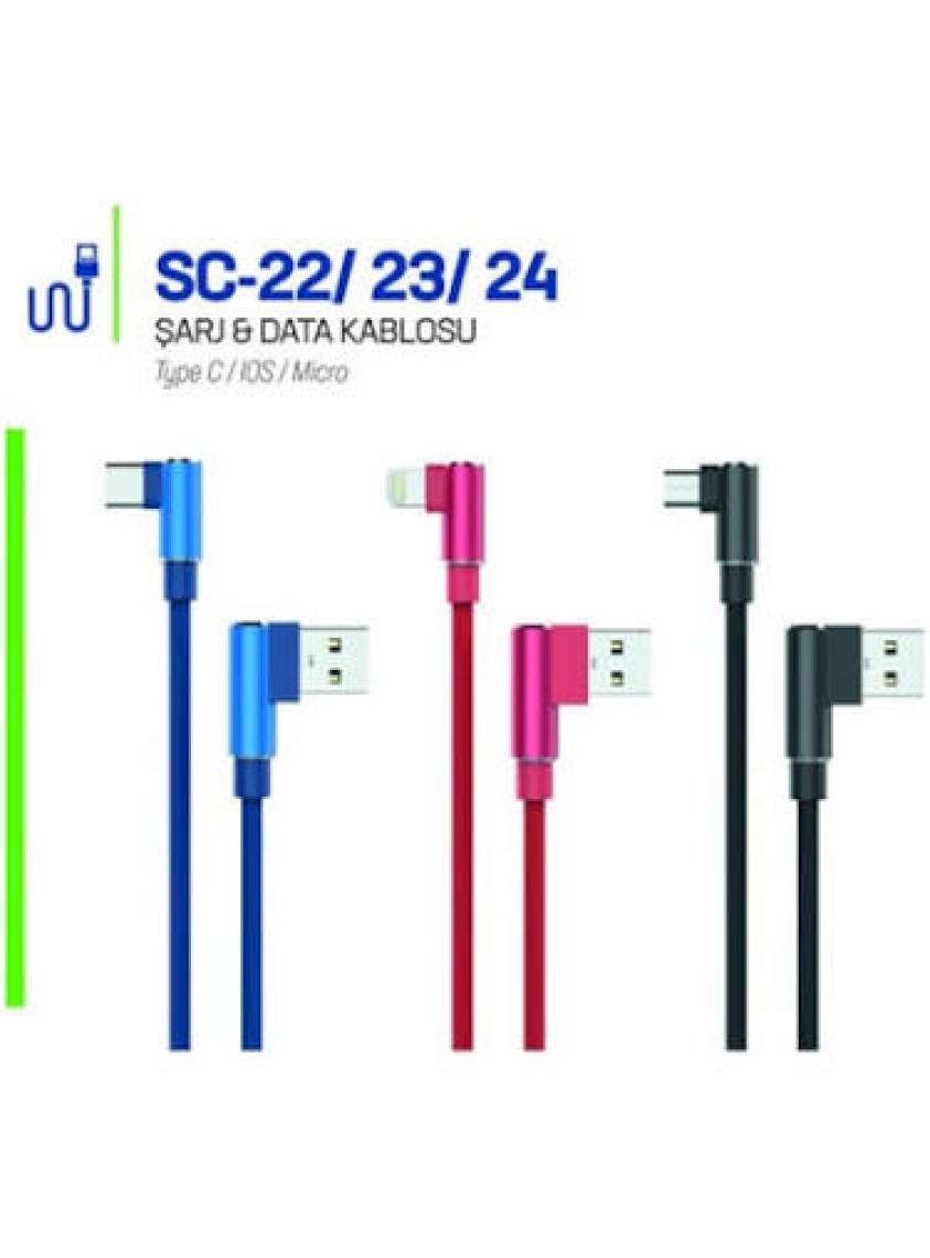 Sunix SC23 3 Metre Ios Lightning 2A Çıkışlı Data ve Hızlı Şarj Kablo  Siyah