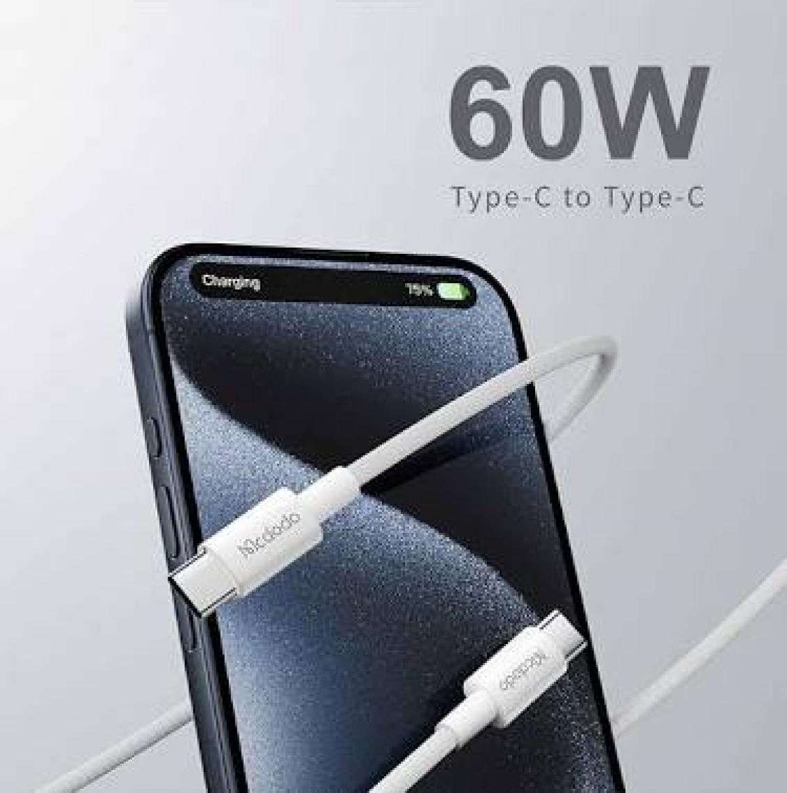 Mcdodo CA-2760 Type-C To Lightning Pd 36W Hızlı Data/şarj Kablosu 1.2m-Beyaz