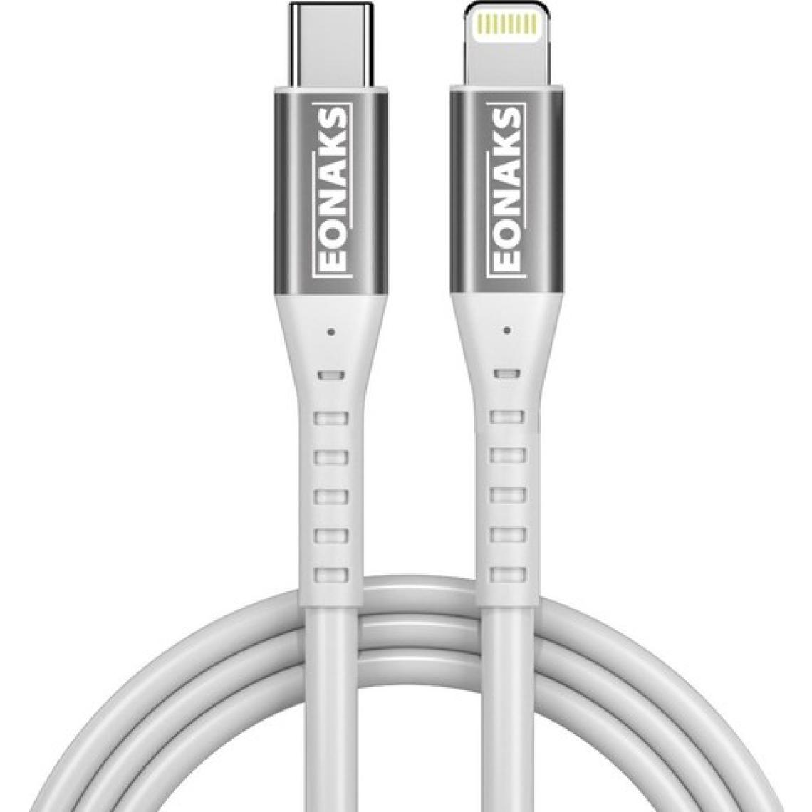Eonaks iPhone iPad Ipod Uyumlu Çift Taraflı Usb-C To Lightning, Typ-C To Lightning Girişli Hızlı Şarj ve Data Kablosu