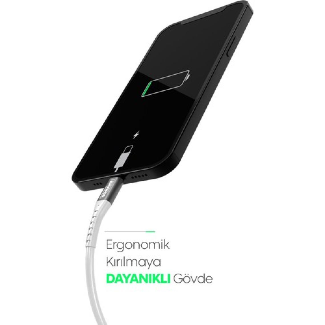Eonaks iPhone iPad Ipod Uyumlu Çift Taraflı Usb-C To Lightning, Typ-C To Lightning Girişli Hızlı Şarj ve Data Kablosu