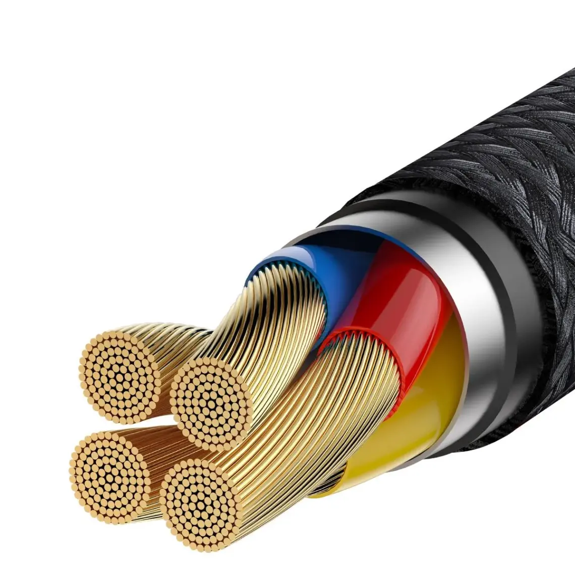 Baseus Cafule Hw USB Type C40W Hızlı Şarj USB Kablo Halat Kablo Siyah - CATKLF-P91