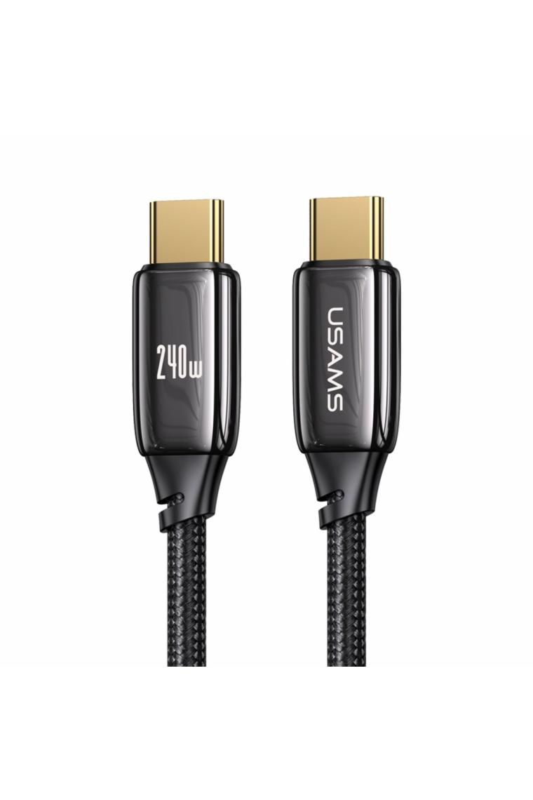 Usams US-SJ581 Pd3.1 Type-C To Type-C Çinko Alaşım 240W Hızlı Şarj ve Data Kablosu 2m