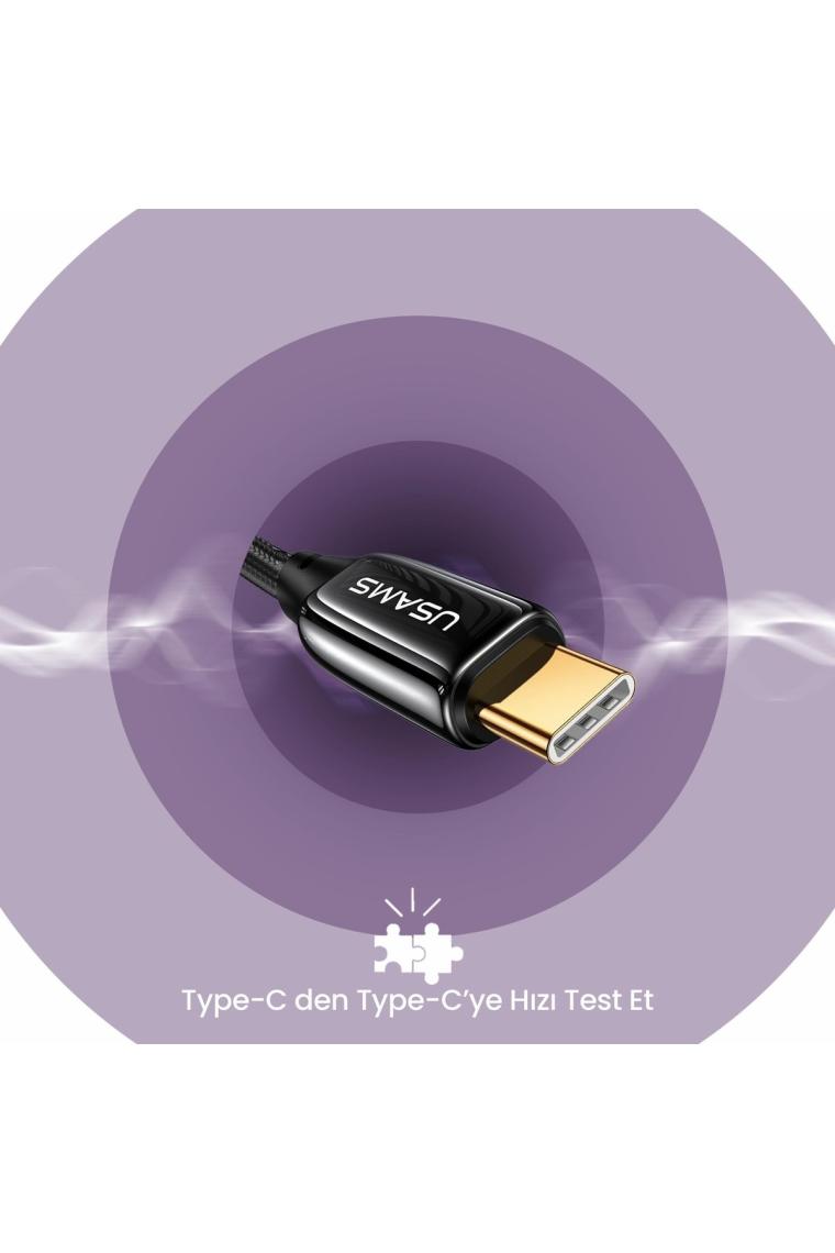 Usams US-SJ581 Pd3.1 Type-C To Type-C Çinko Alaşım 240W Hızlı Şarj ve Data Kablosu 2m