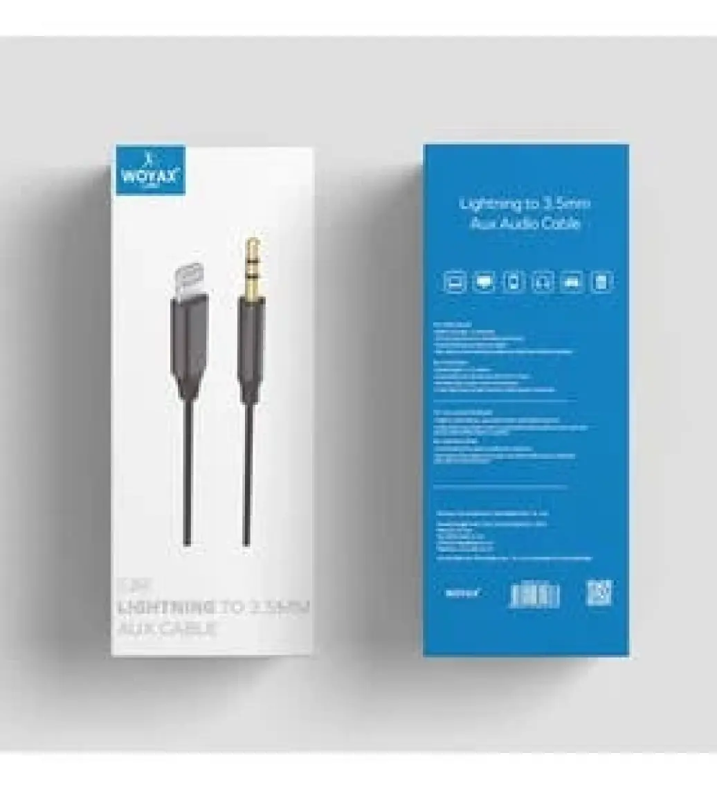 Woyax by Deji iPhone Lightning Aux 3.5mm Ses Kablosu 1.2m Stereo Ses