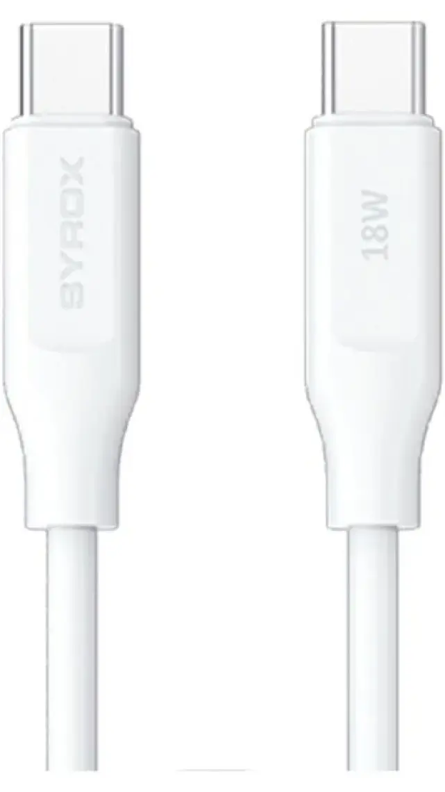 Syrox PD25TK Type-C to Type-C PD 25W Hızlı Data/Şarj Kablosu 1mt Beyaz