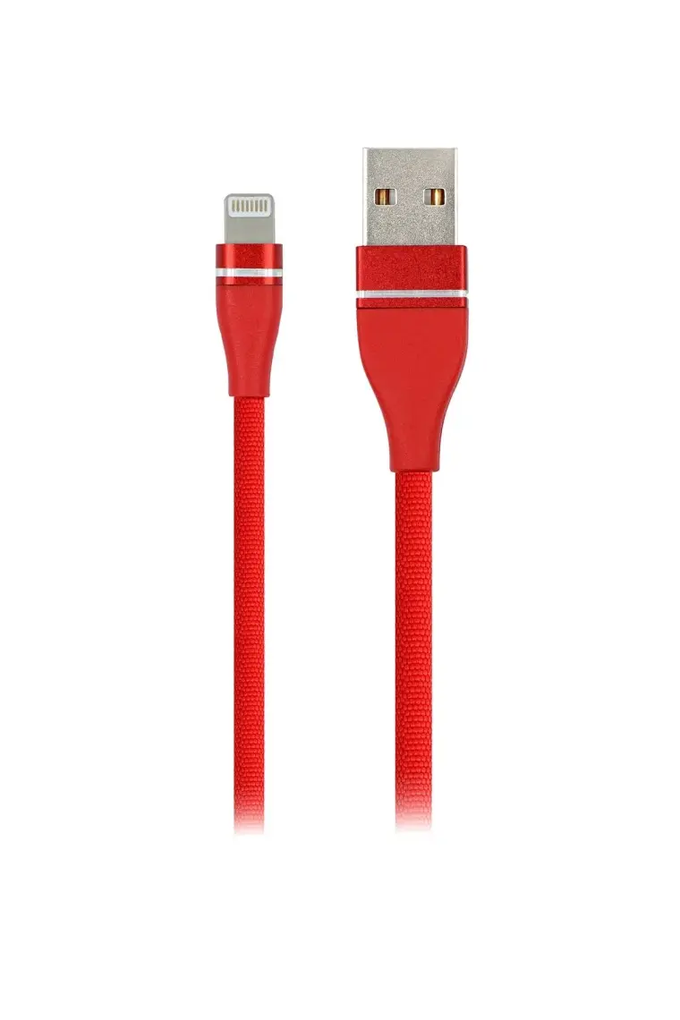 MF Product Jettpower 0054 Metal Başlıklı Örgülü 2.1A Lightning Hızlı Şarj Kablosu 1 m Pembe